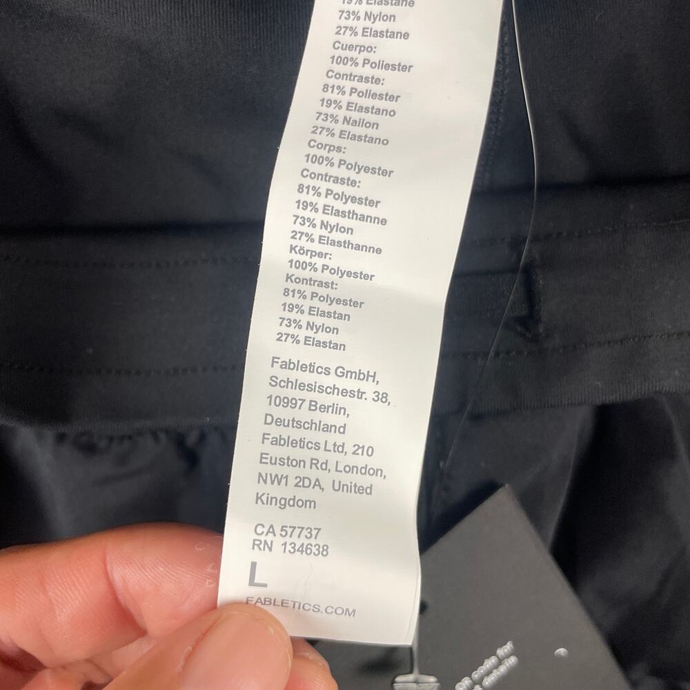 Fabletics Women's Large Black Polyester Elastane … - image 5